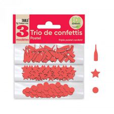 trio de confettis rouge en papier  