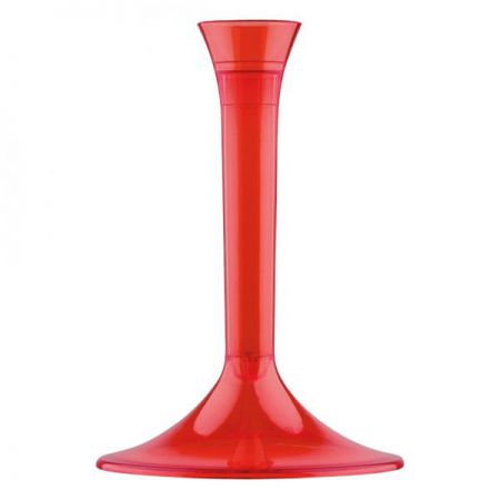 pieds verre plastique rouge transparent 