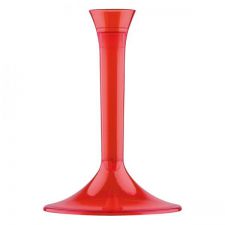 pieds verre plastique rouge transparent 