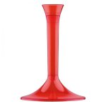 mini3 pieds verre plastique rouge transparent 