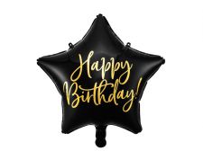 ballon aluminium noir happy birthday 