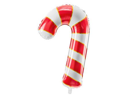 ballon helium aluminium candy cane rouge 