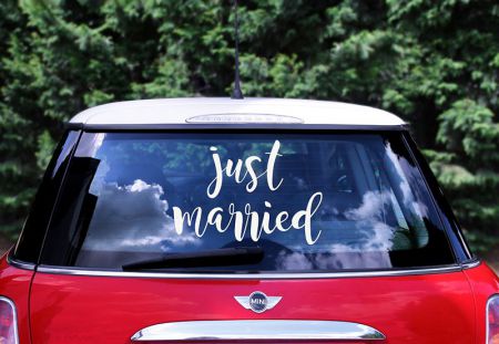 autocollant voiture just married 