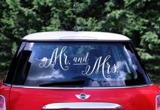 autocollant pour voiture mr and mme 