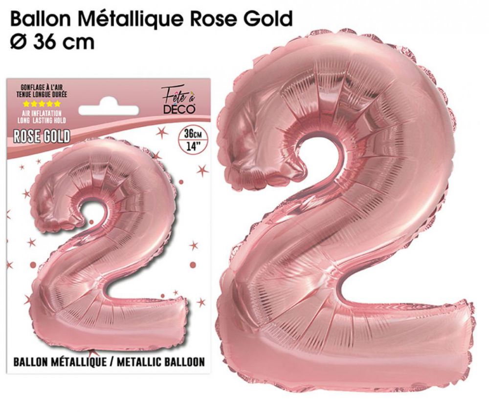Ballon chiffre rose gold - décoration de fête