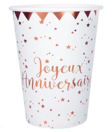 gobelet joyeux anniversaire rose gold sx 