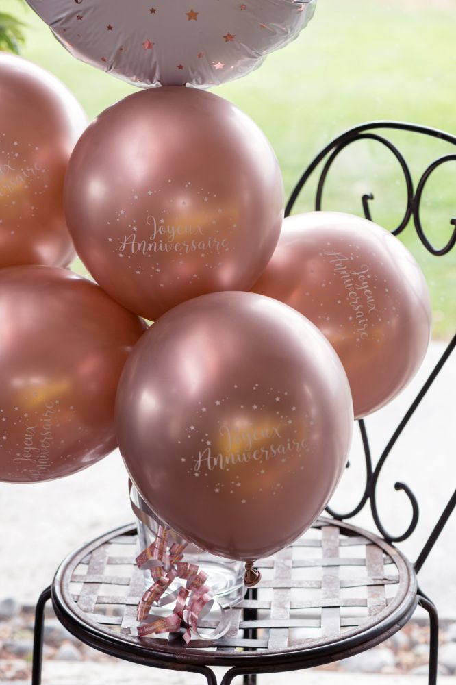 Ballon Anniversaire rose gold