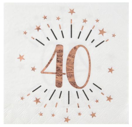 serviette 40 ans rose gold 