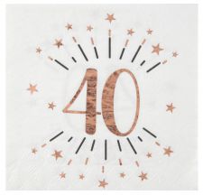 serviette 40 ans rose gold 