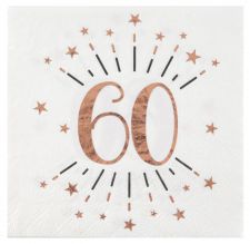 serviette 60 ans rose gold 