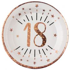 assiette 18 ans rose gold 