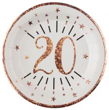 assiette 20 ans rose gold 