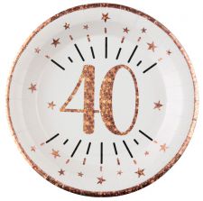 assiette 40 ans rose gold 