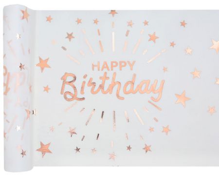 chemin de table birthday rose gold 