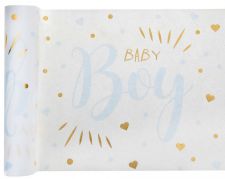 chemin de table baby shower metal boy 