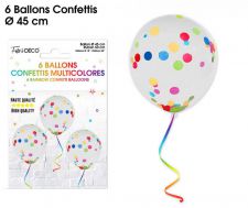 ballons confettis multicolore 