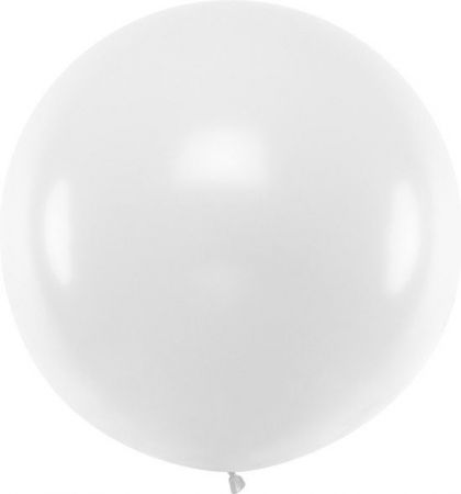 ballon rond 1m blanc 
