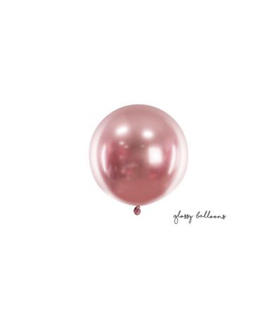 ballon rond 1m glossy rose gold 