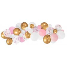 kit de 50 ballons pour arche or rose baby shower 