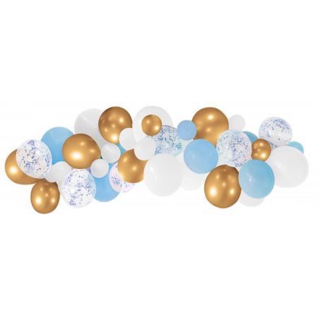 kit de 50 ballons pour arche or bleu baby shower 