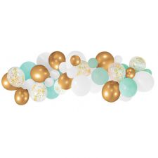 kit de 50 ballons or blanc et vert 
