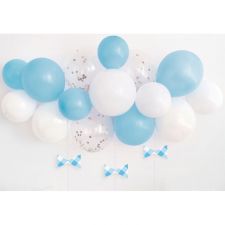 kit de ballons latex pour arche ballons bleu blanc transparent 