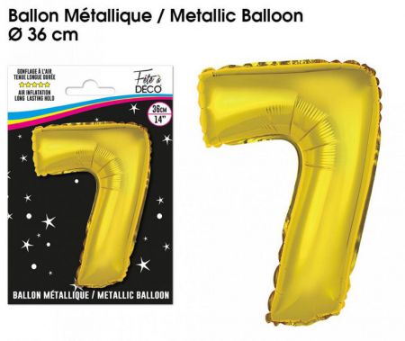 ballons metalliques or chiffre 7 