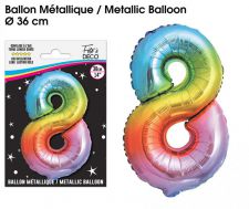 ballon multicolore chiffre 8 