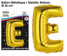 ballon metallique gold lettres e 