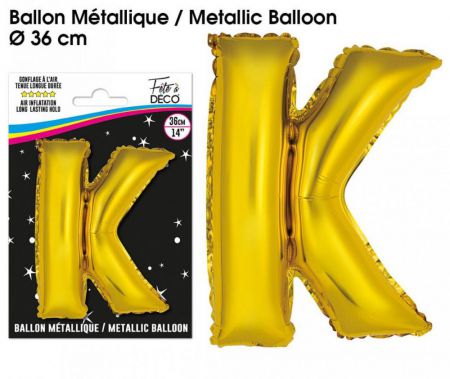 ballon metallique gold lettres k 