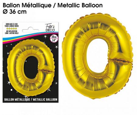 ballon metallique gold lettres o 