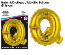 ballon metallique gold lettres q 