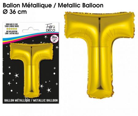 ballon metallique gold lettres t 