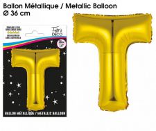 ballon metallique gold lettres t 