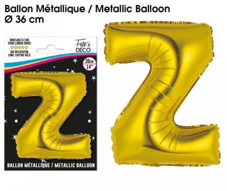 ballon metallique gold lettres z 
