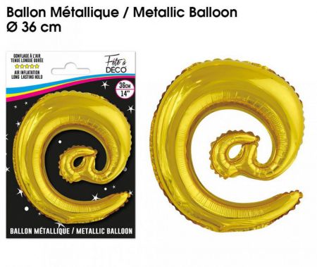 ballon metallique gold lettres arobase 