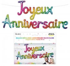 ballon mylar anniversaire multicolore 