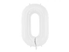 ballon alu chiffre 0 blanc 