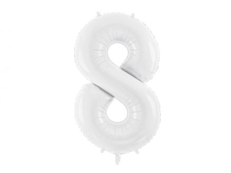 ballon alu chiffre 8 blanc 