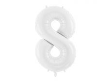 ballon alu chiffre 8 blanc 