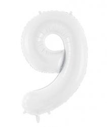 ballon alu chiffre 9 blanc 