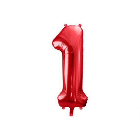 ballon alu chiffre 1 rouge 