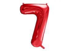 ballon alu chiffre 7 rouge 