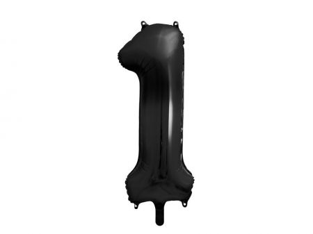 ballon alu chiffre 1 noir 