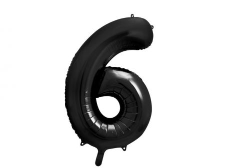 ballon alu chiffre 6 noir 