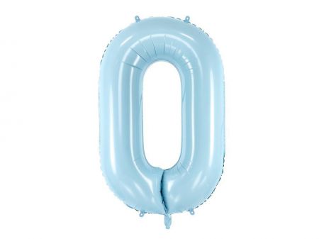 ballon alu chiffre 0 bleu ciel 