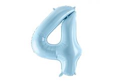 ballon alu chiffre 4 bleu ciel 