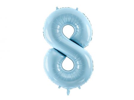 ballon alu chiffre 8 bleu ciel 