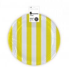 assiette lignee jaune 23cm 