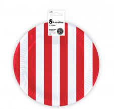 assiette lignee rouge 23cm 